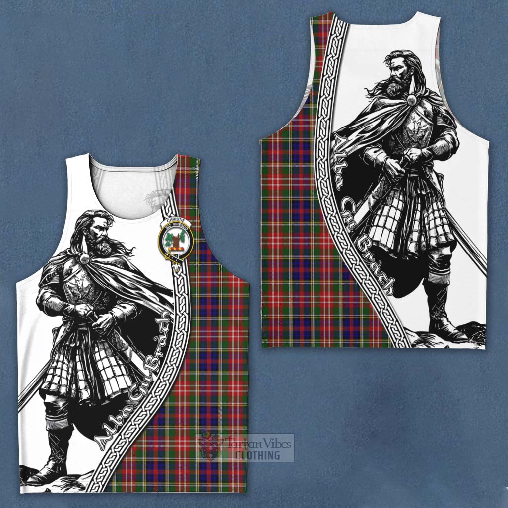 Tartan Vibes Clothing Christie Tartan Clan Crest Men's Tank Top with Highlander Warrior Celtic Style