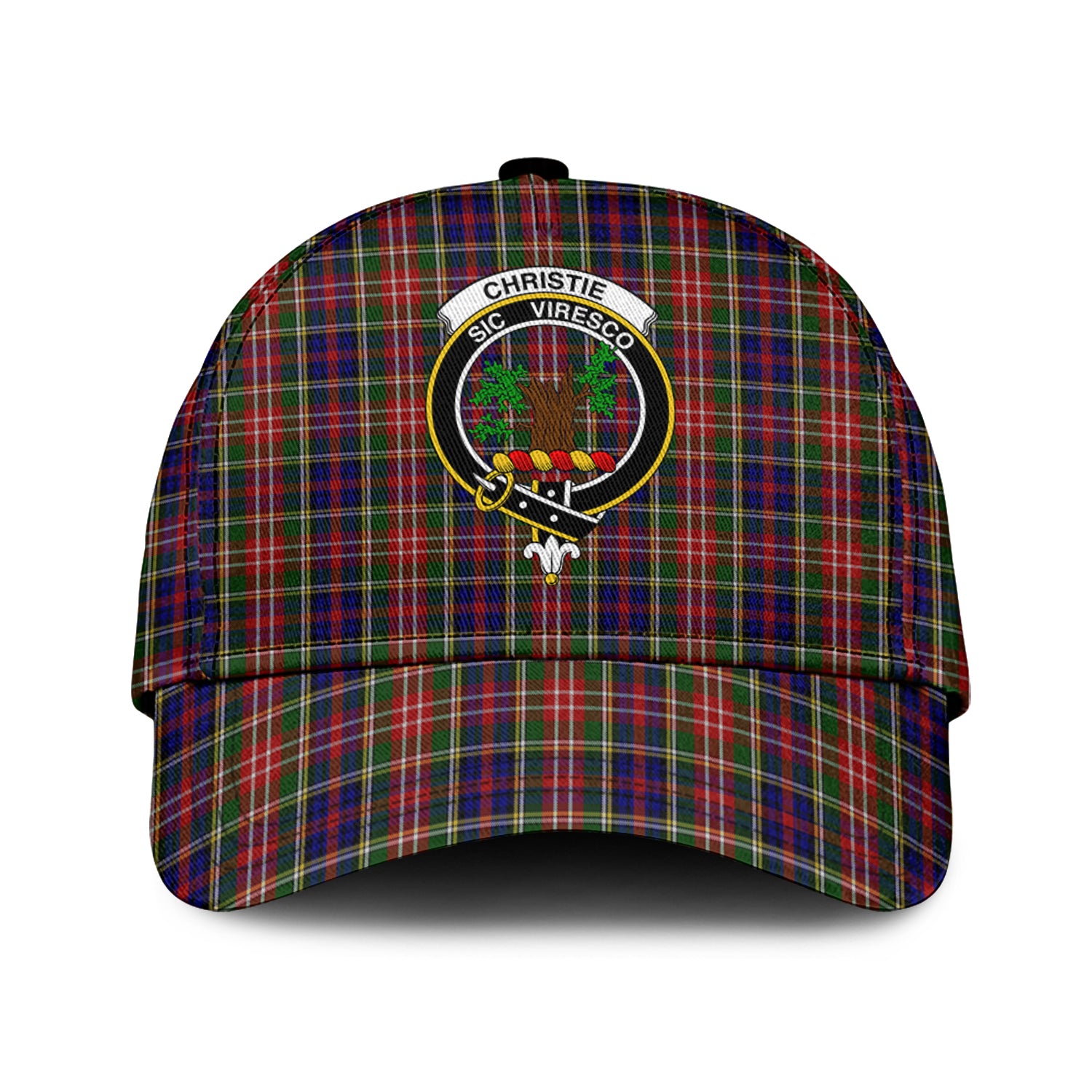 Christie Tartan Classic Cap with Family Crest Classic Cap Universal Fit - Tartan Vibes Clothing