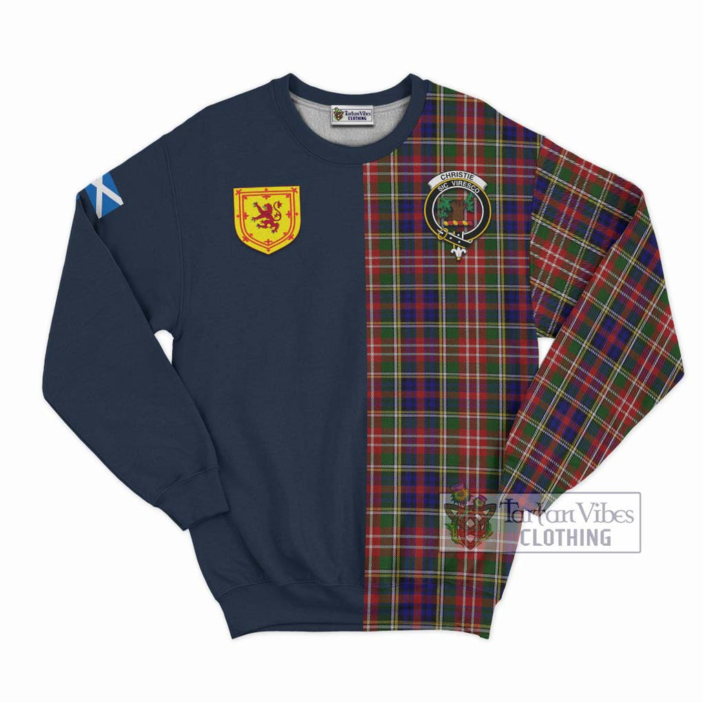 Tartan Vibes Clothing Christie Tartan Sweatshirt with Scottish Lion Royal Arm Half Style