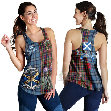 Christie Tartan Women's Racerback Tanks Happy St. Andrew's Day Half Tartan Style