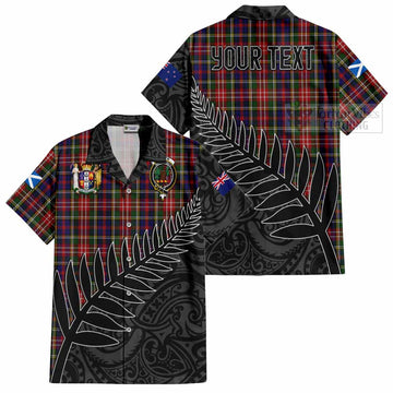 Christie Crest Tartan Short Sleeve Button Shirt with New Zealand Silver Fern Half Style