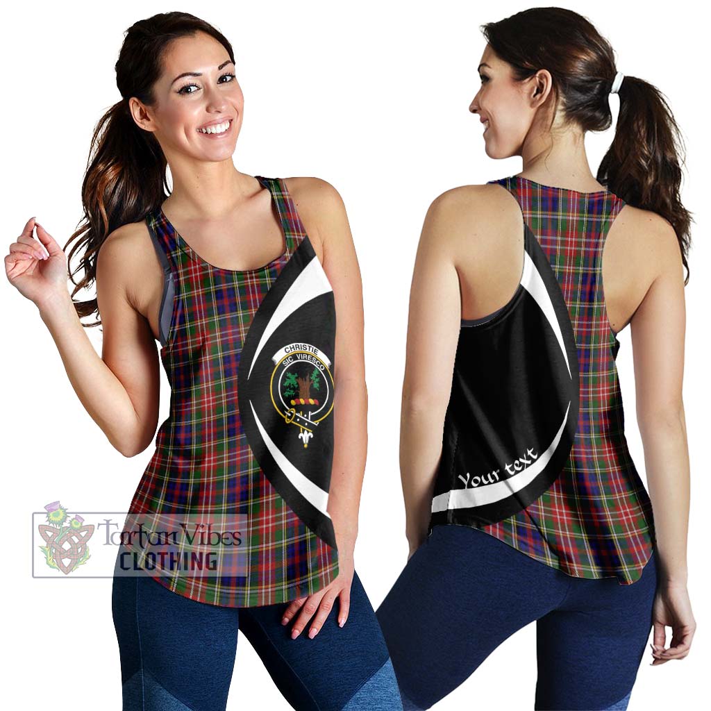 Christie Tartan Women's Racerback Tanks with Family Crest Circle Style 4XL - Tartan Vibes Clothing