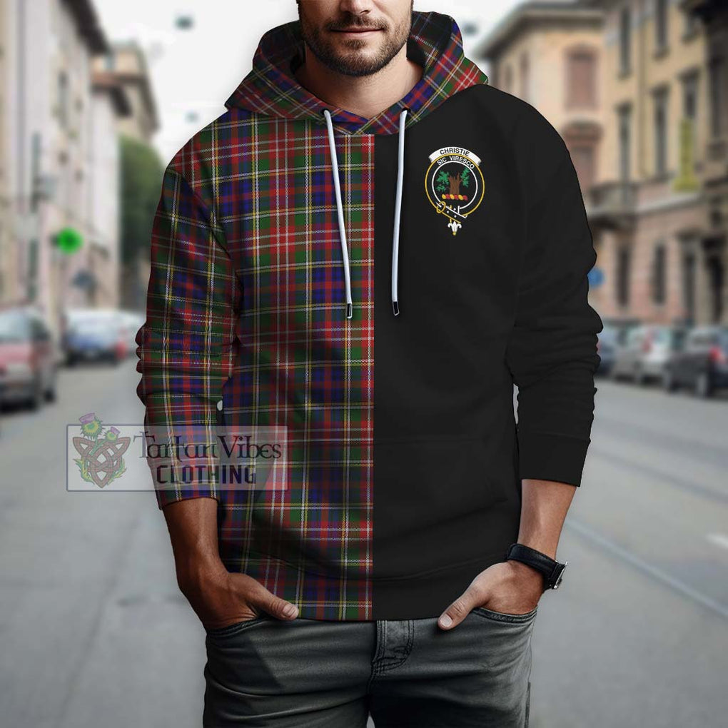 Christie Tartan Hoodie with Family Crest and Half Of Me Style Zip Hoodie - Tartanvibesclothing Shop