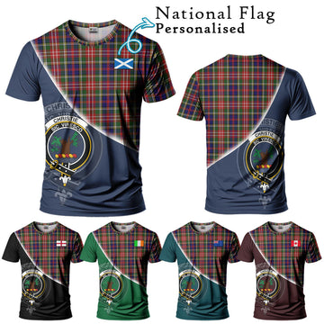 Christie Tartan T-Shirt with Personalised National Flag and Family Crest Half Style