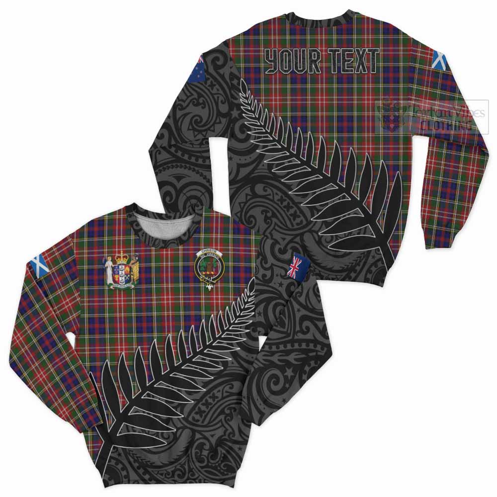 Tartan Vibes Clothing Christie Crest Tartan Sweatshirt with New Zealand Silver Fern Half Style