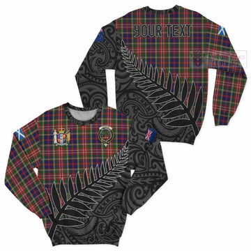 Christie Crest Tartan Sweatshirt with New Zealand Silver Fern Half Style