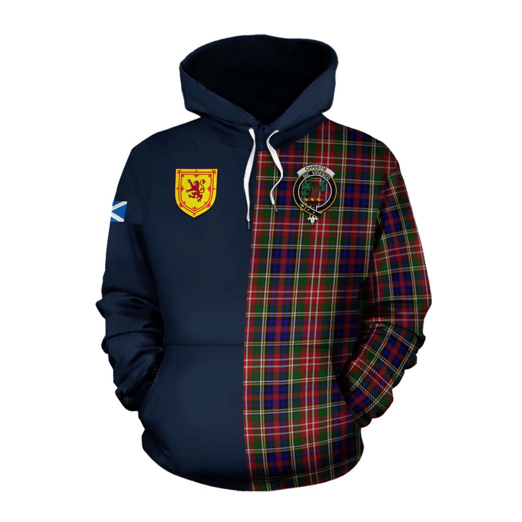 Tartan Vibes Clothing Christie Tartan Cotton Hoodie Alba with Scottish Lion Royal Arm Half Style