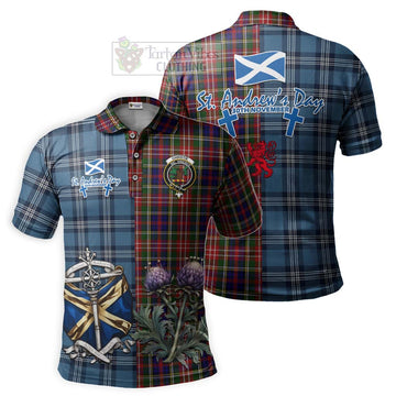 Christie Tartan Polo Shirt Happy St. Andrew's Day Half Tartan Style