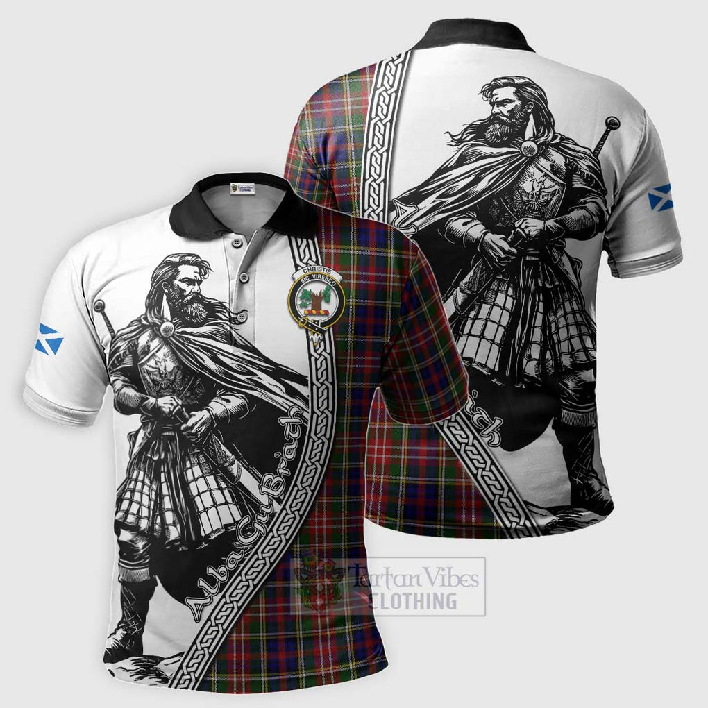 Tartan Vibes Clothing Christie Tartan Clan Crest Polo Shirt with Highlander Warrior Celtic Style