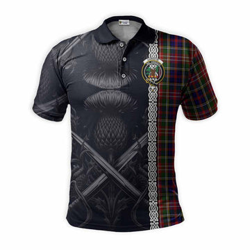 Christie Tartan Polo Shirt with Family Crest Cross Sword Thistle Celtic Vibes