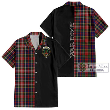 Christie Tartan Short Sleeve Button Shirt with Family Crest and Half Of Me Style