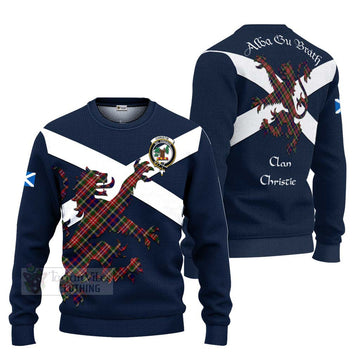 Christie Tartan Lion Rampant Ugly Sweater Proudly Display Your Heritage with Alba Gu Brath and Clan Name