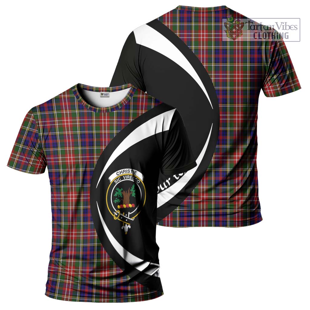 Tartan Vibes Clothing Christie Tartan T-Shirt with Family Crest Circle Style