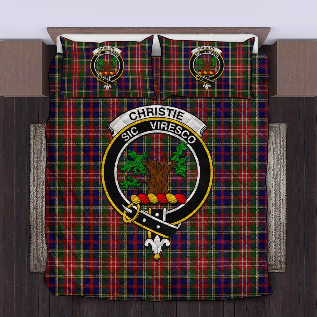 Christie Tartan Quilt Bed Set with Family Crest Twin - Tartan Vibes Clothing