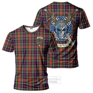 Christie Tartan T-Shirt with Family Crest Celtic Skull Style