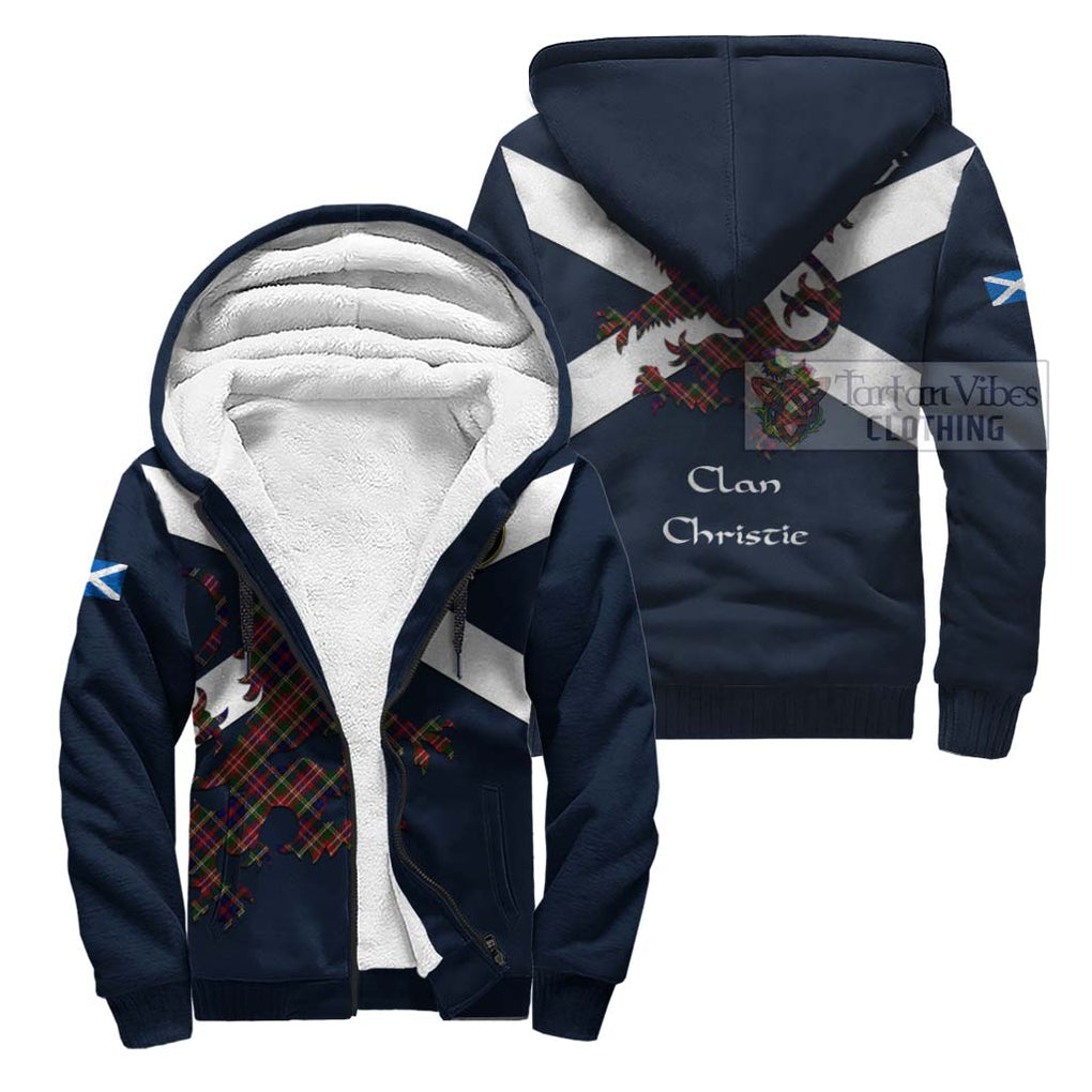 Tartan Vibes Clothing Christie Tartan Lion Rampant Sherpa Hoodie – Proudly Display Your Heritage with Alba Gu Brath and Clan Name