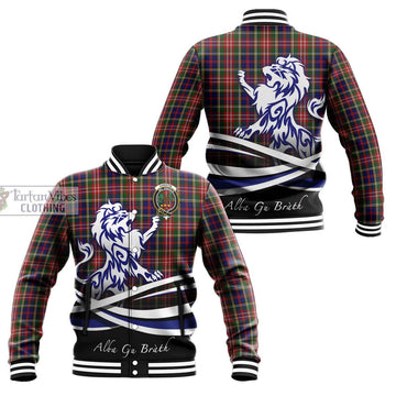 Christie Tartan Baseball Jacket with Alba Gu Brath Regal Lion Emblem