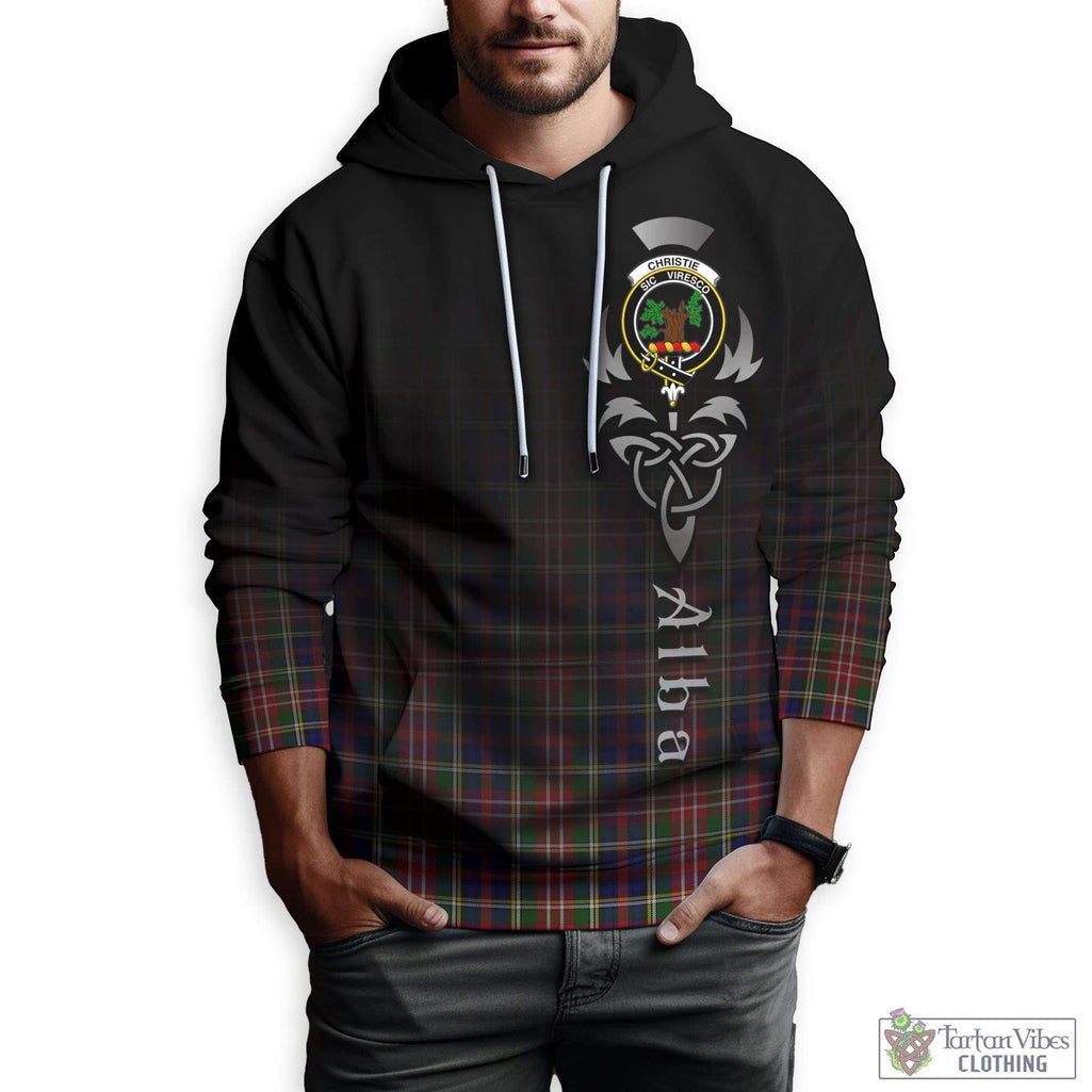 Tartan Vibes Clothing Christie Tartan Hoodie Featuring Alba Gu Brath Family Crest Celtic Inspired