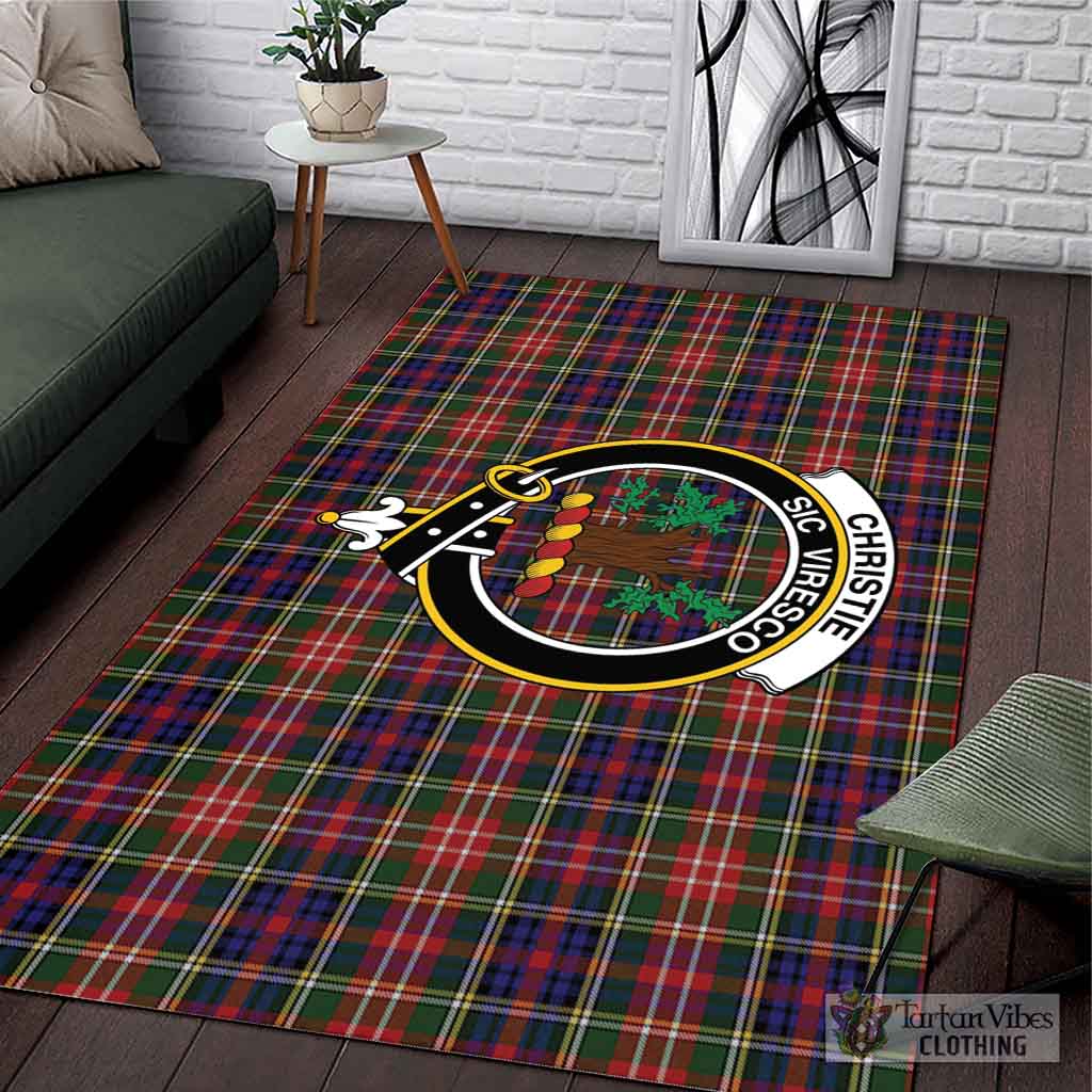 Tartan Vibes Clothing Christie Tartan Area Rug with Family Crest