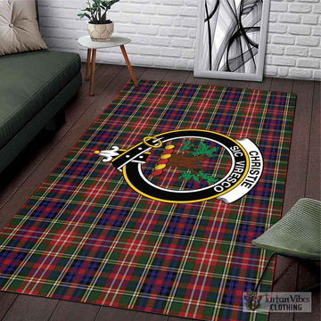 Christie Tartan Area Rug with Family Crest