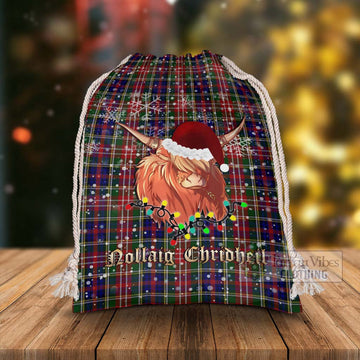 Christie Tartan Christmas Santa's Bag with Highland Cow