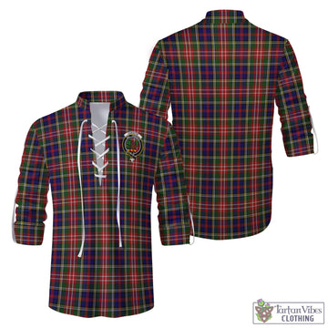 Christie Tartan Men's Scottish Traditional Jacobite Ghillie Kilt Shirt with Family Crest