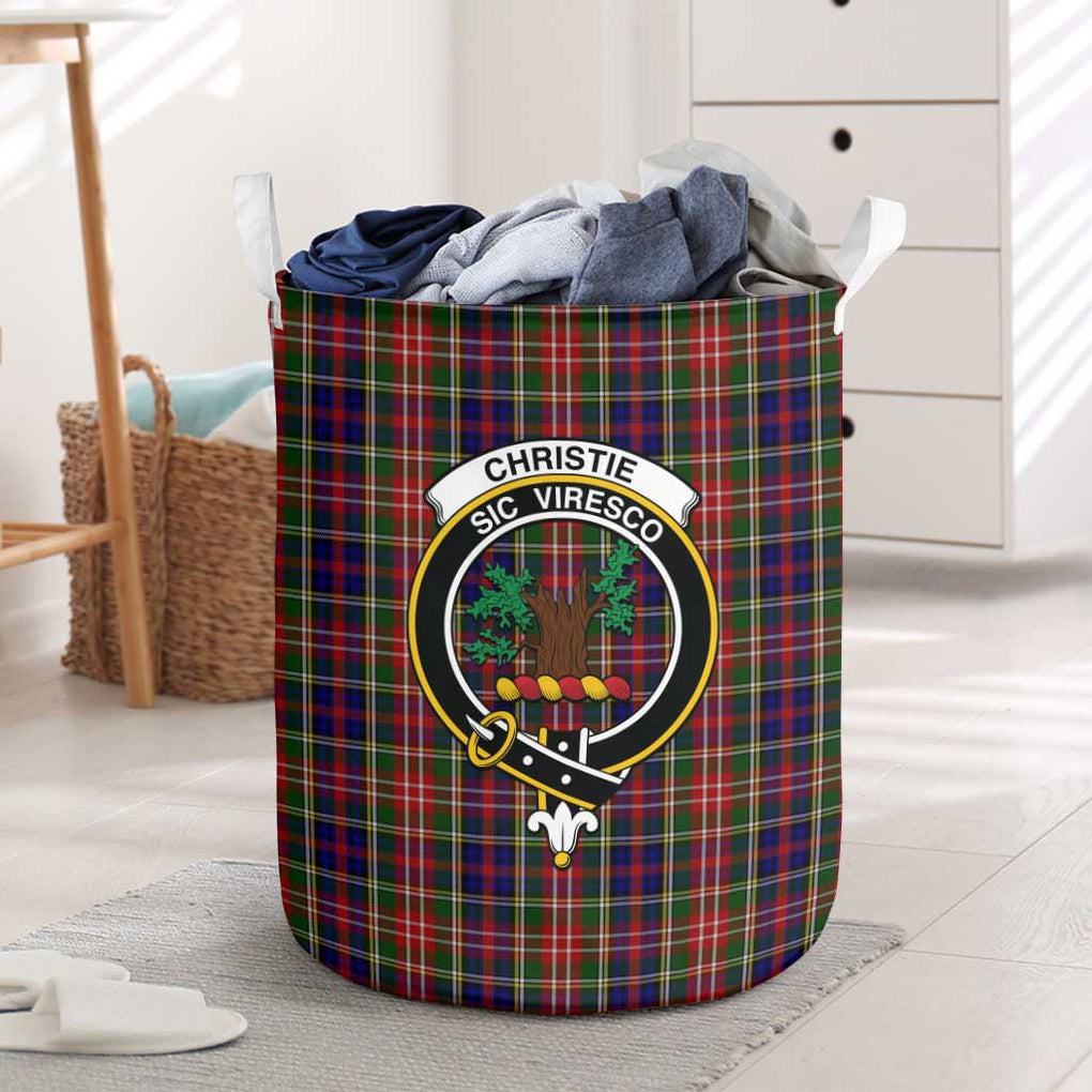 Christie Tartan Laundry Basket with Family Crest One Size - Tartanvibesclothing Shop