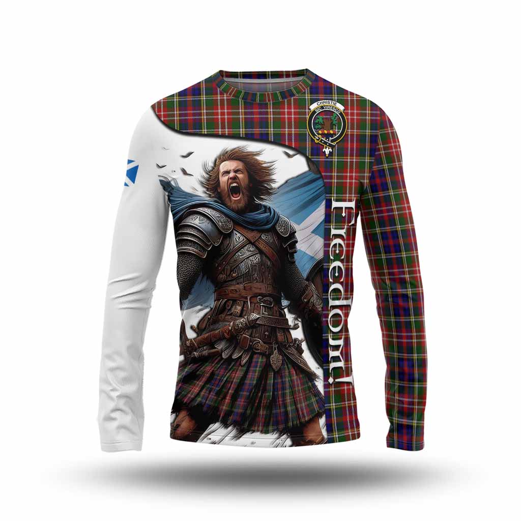 Tartan Vibes Clothing Christie Crest Tartan Long Sleeve T-Shirt Inspired by the Freedom of Scottish Warrior