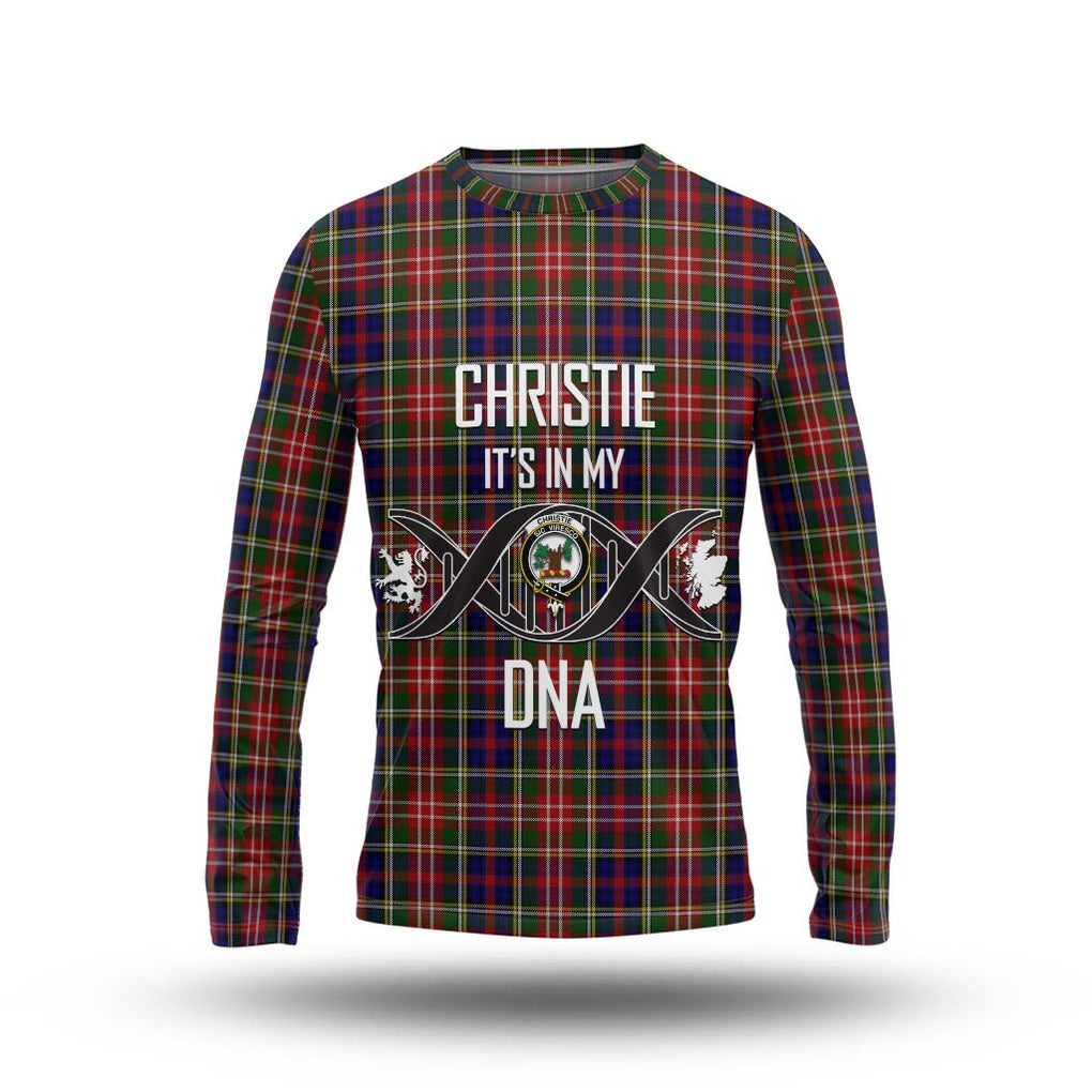 Christie Tartan Long Sleeve T-Shirt with Family Crest DNA In Me Style Unisex - Tartanvibesclothing Shop