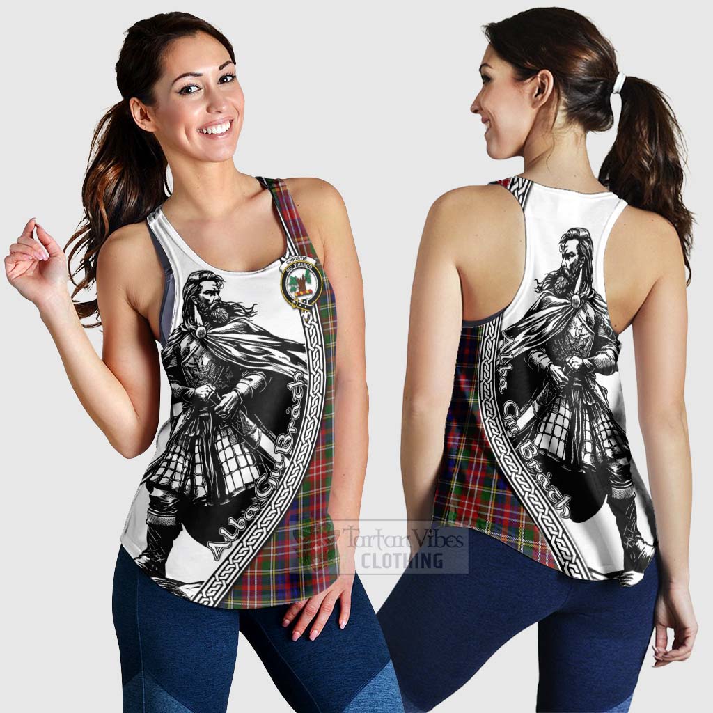 Tartan Vibes Clothing Christie Tartan Clan Crest Women's Racerback Tanks with Highlander Warrior Celtic Style