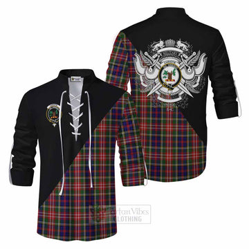 Christie Tartan Ghillie Kilt Shirt with Family Crest and Military Logo Style