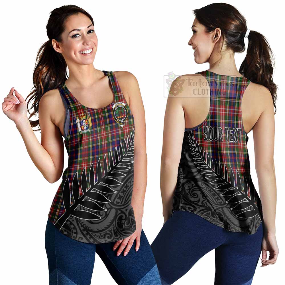 Tartan Vibes Clothing Christie Crest Tartan Women's Racerback Tanks with New Zealand Silver Fern Half Style