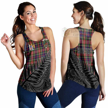 Christie Crest Tartan Women's Racerback Tanks with New Zealand Silver Fern Half Style