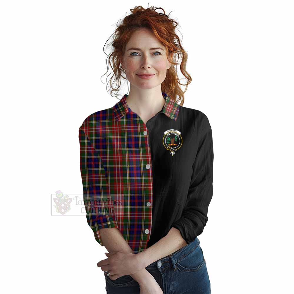 Tartan Vibes Clothing Christie Tartan Women's Casual Shirt with Family Crest and Half Of Me Style