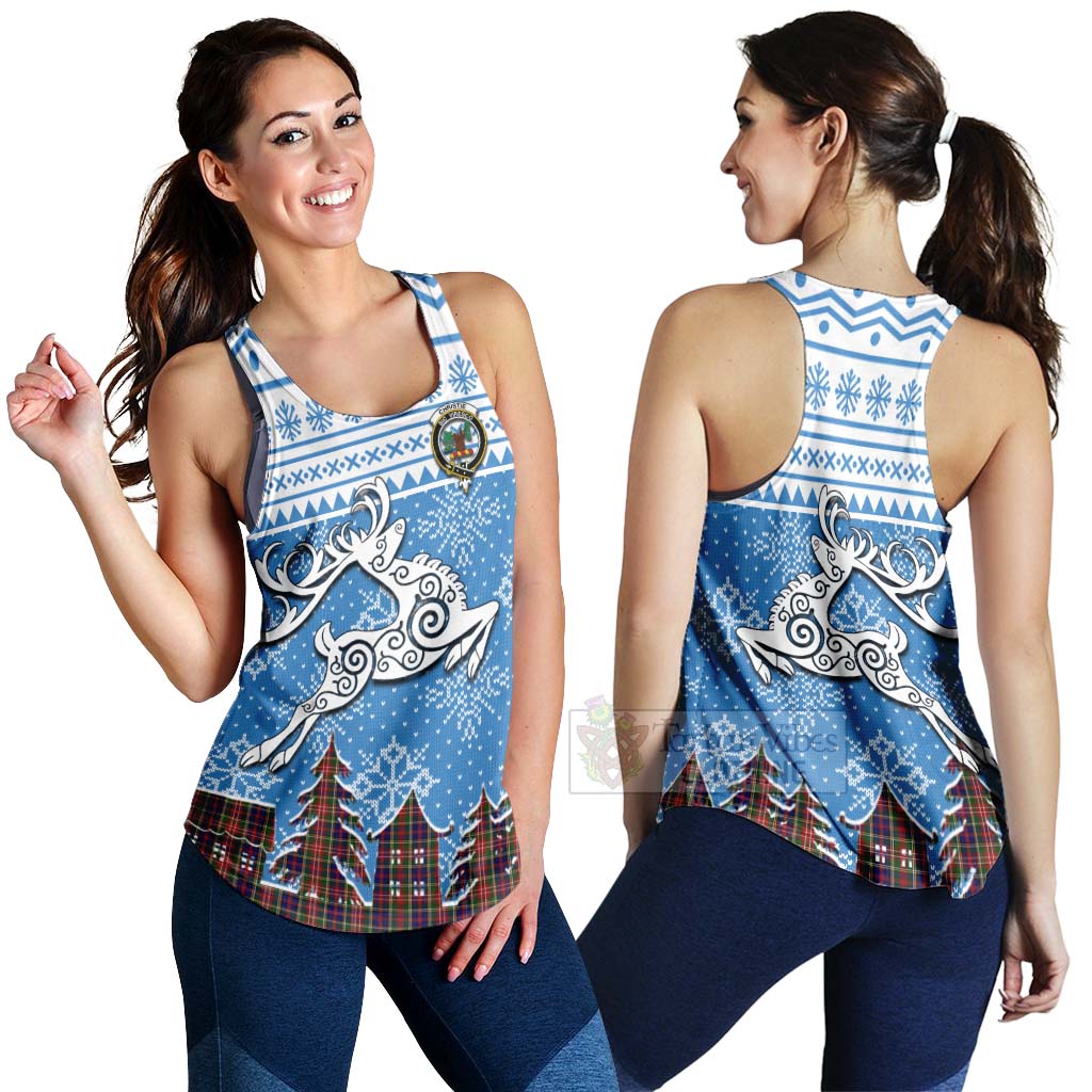 Tartan Vibes Clothing Christie Clan Christmas Women's Racerback Tanks Celtic Reindeer Style