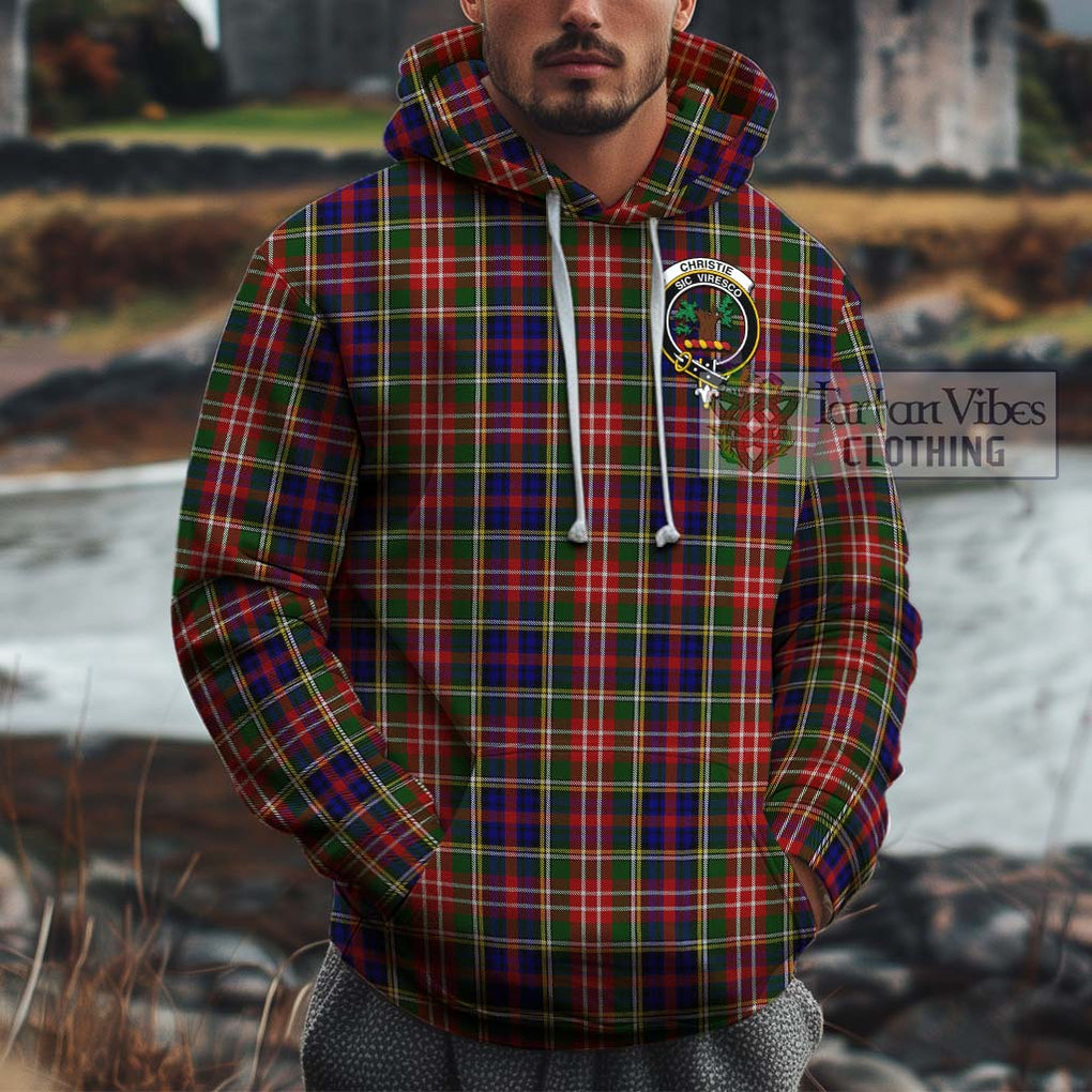 Christie Tartan Cotton Hoodie with Family Crest Pullover Hoodie XS - Tartan Vibes Clothing