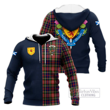 Christie Tartan Knitted Hoodie Alba with Scottish Lion Royal Arm Half Style