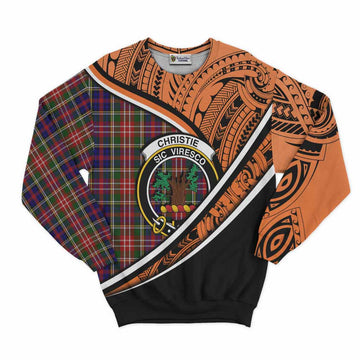 Christie Crest Tartan Sweatshirt with Polynesian Vibes Style - Orange Version