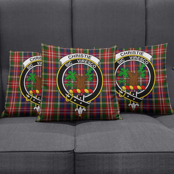 Christie Tartan Pillow Cover with Family Crest