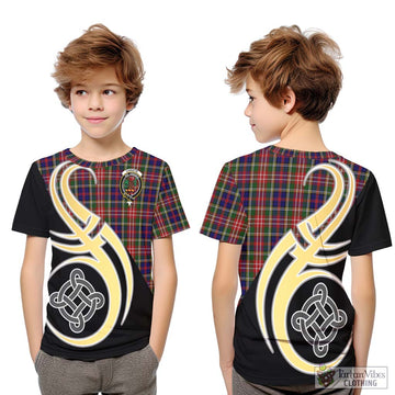 Christie Tartan Kid T-Shirt with Family Crest and Celtic Symbol Style