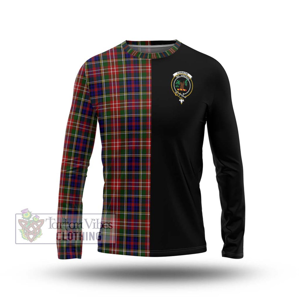 Christie Tartan Long Sleeve T-Shirt with Family Crest and Half Of Me Style Unisex - Tartanvibesclothing Shop