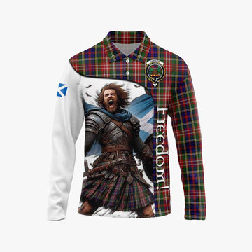 Christie Crest Tartan Long Sleeve Polo Shirt Inspired by the Freedom of Scottish Warrior