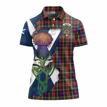 Christie Tartan Family Crest Women's Polo Shirt Scottish Thistle Celtic Inspired Women - Tartan Vibes Clothing