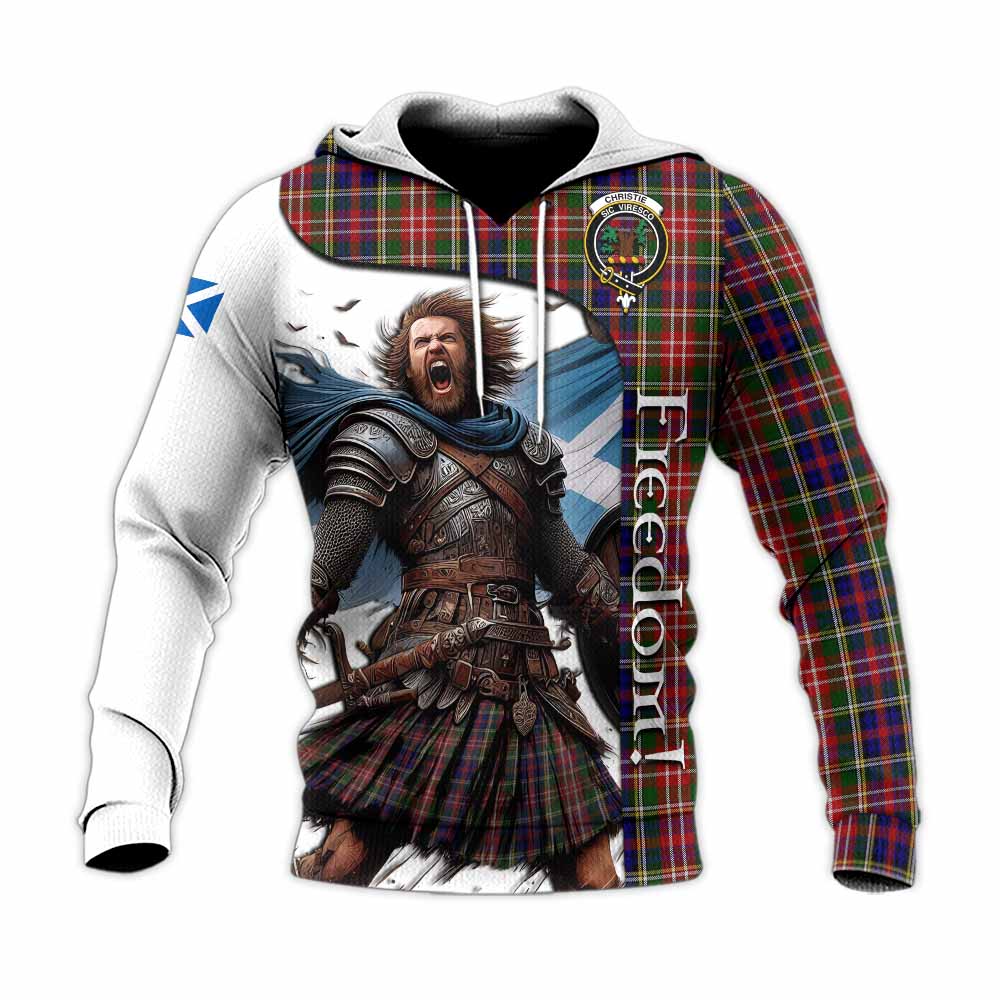 Tartan Vibes Clothing Christie Crest Tartan Knitted Hoodie Inspired by the Freedom of Scottish Warrior