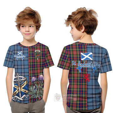 Christie Tartan Kid T-Shirt Happy St. Andrew's Day Half Tartan Style