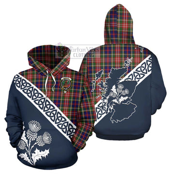 Christie Tartan Hoodie Featuring Thistle and Scotland Map