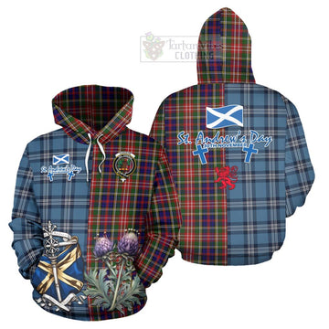 Christie Tartan Hoodie Happy St. Andrew's Day Half Tartan Style