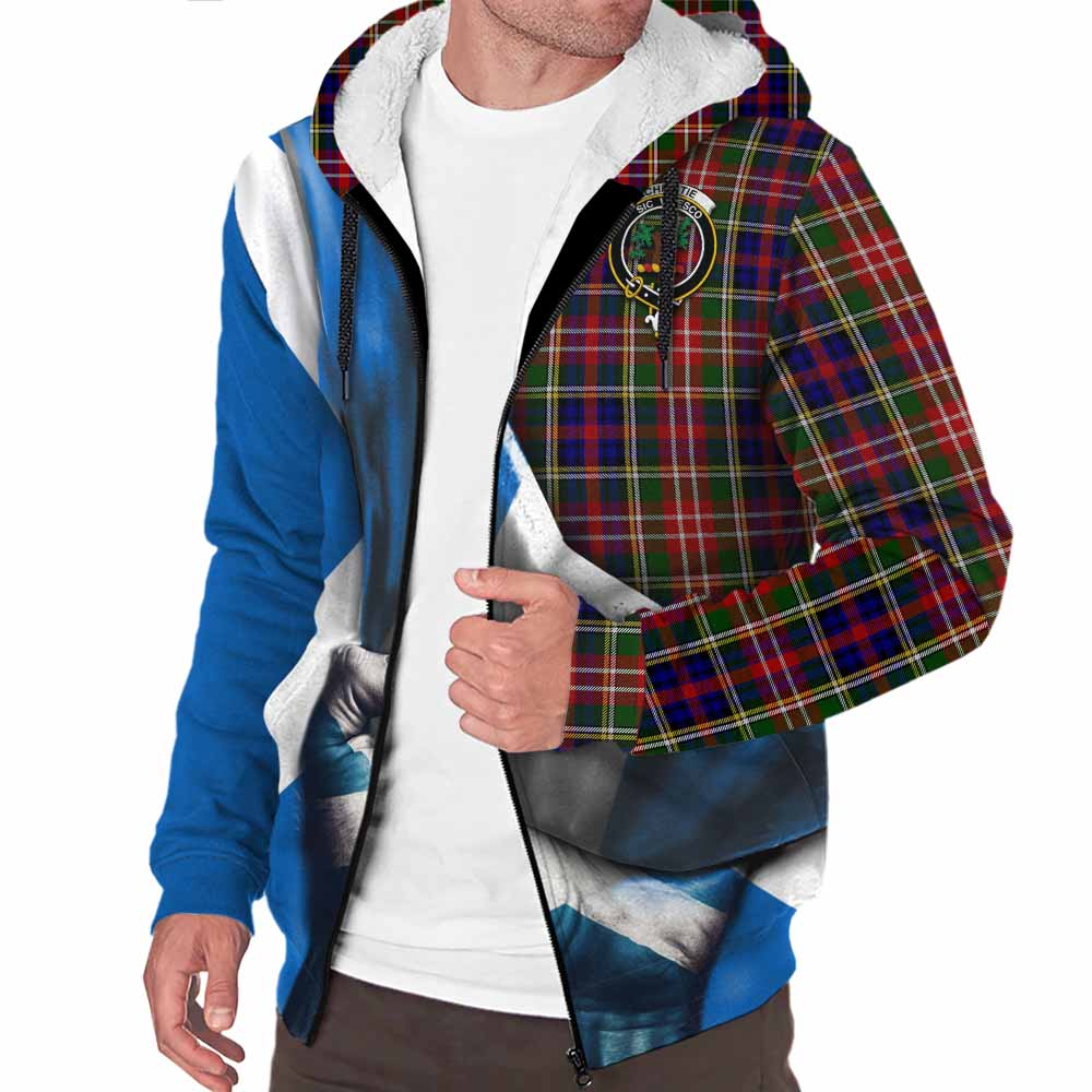 Tartan Vibes Clothing Christie Tartan Sherpa Hoodie with Family Crest Scotland Patriotic Style