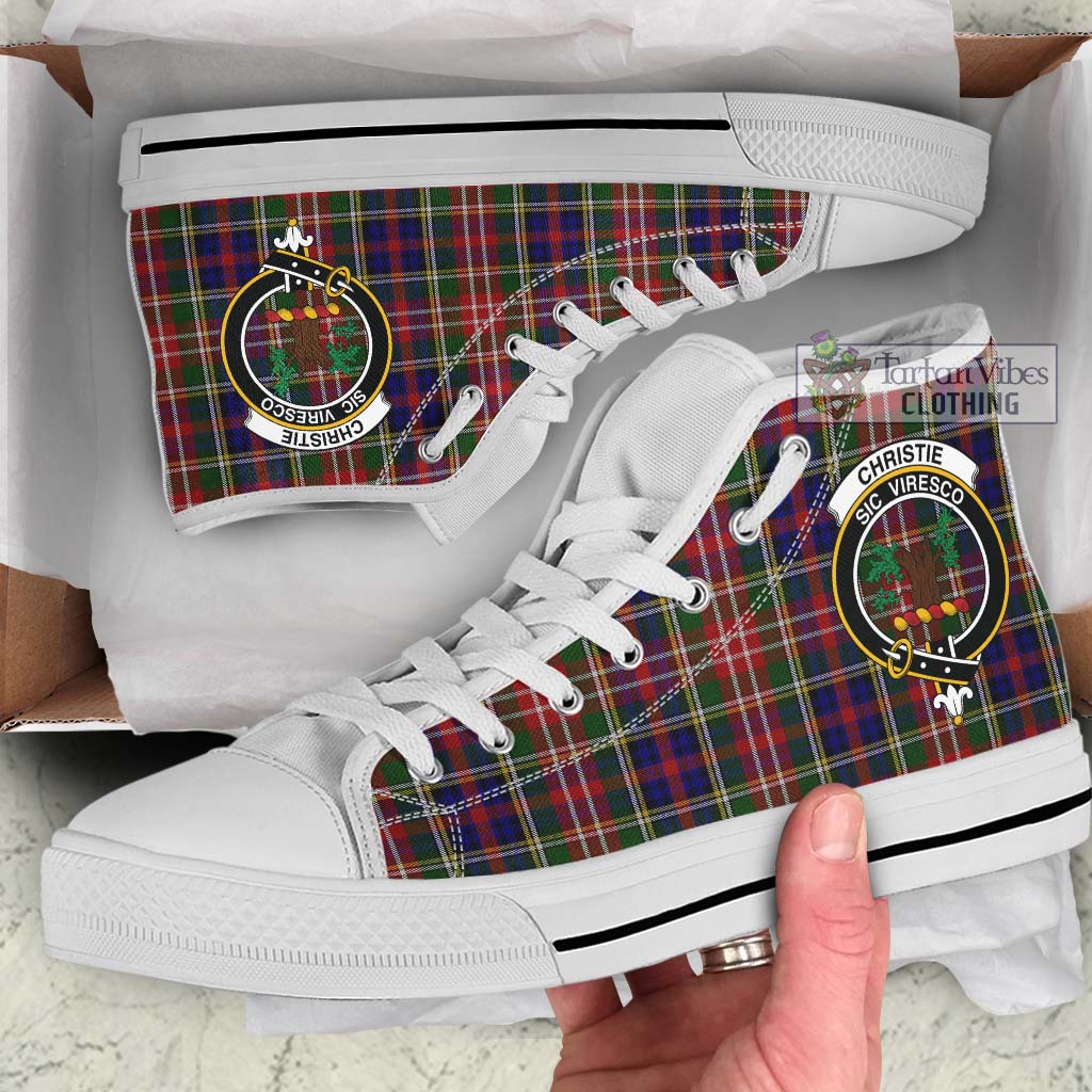 Tartan Vibes Clothing Christie Tartan High Top Shoes with Family Crest