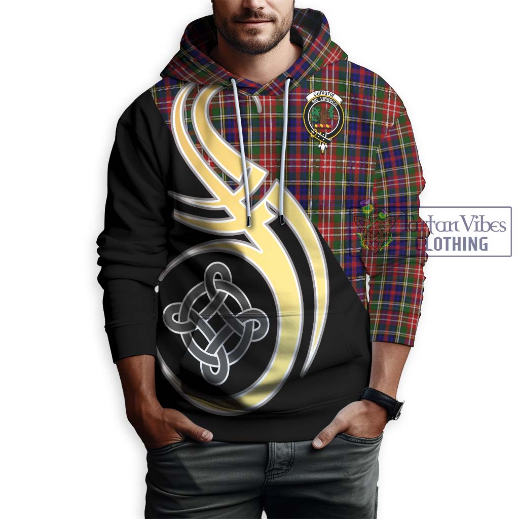 Christie Tartan Hoodie with Family Crest and Celtic Symbol Style Zip Hoodie - Tartan Vibes Clothing